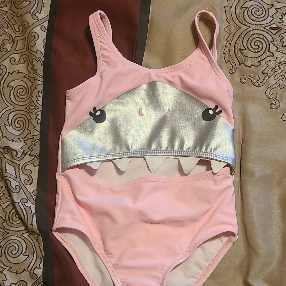 Carter's Pink Swimsuit with Silver Accents